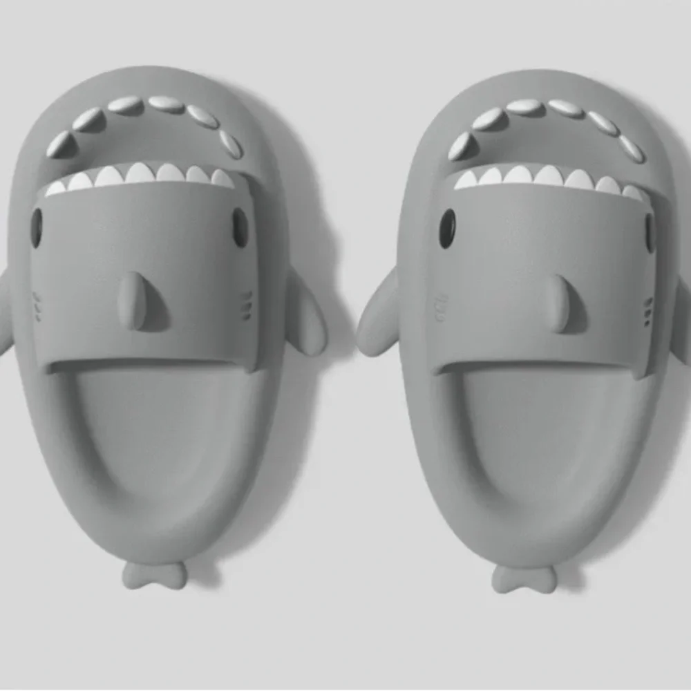 Boutique Grey Shark Slides